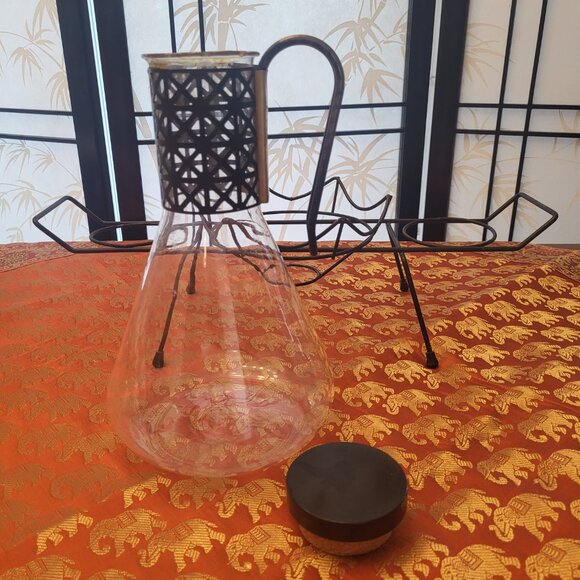 Rare Atomic 60s Pyrex Coffee Carafe & Warmer w/ Cream and Sugar - Picture 2 of 13